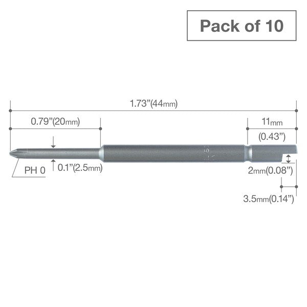 Precision Bit Halfmoon-Shank 4mm, PK10