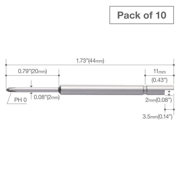 Precision Bit Halfmoon-Shank 4mm, PK10