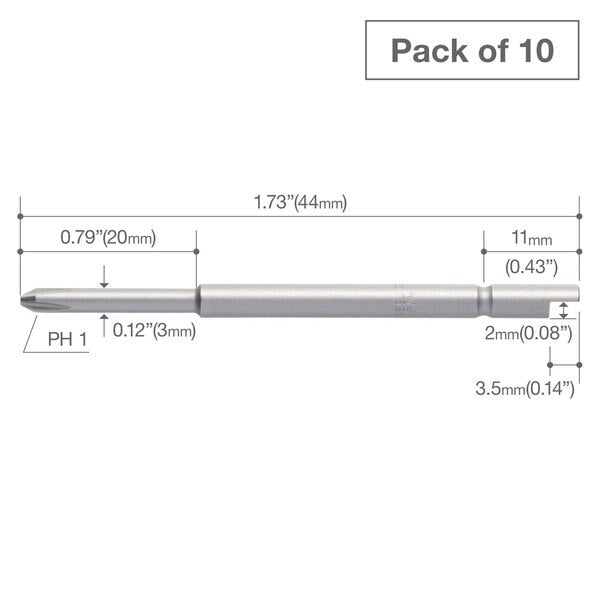 Precision Bit Halfmoon-Shank 4mm, PK10