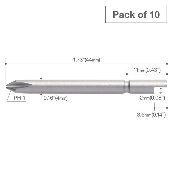 Precision Bit Halfmoon-Shank 4mm, PK10