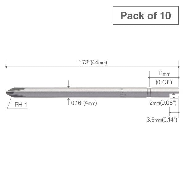 Precision Bit Halfmoon-Shank 4mm, PK10