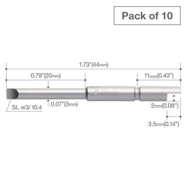 Precision Bit Halfmoon-Shank 4mm, PK10