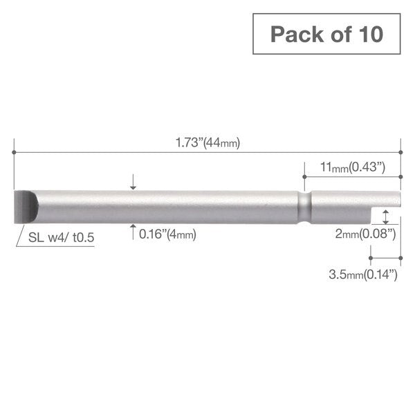 Precision Bit Halfmoon-Shank 4mm, PK10