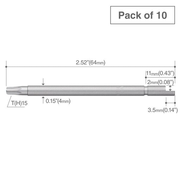 Precision Bit Halfmoon-Shank 4mm, PK10