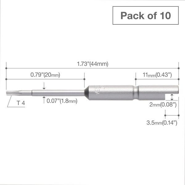 Precision Bit Halfmoon-Shank 4mm, PK10