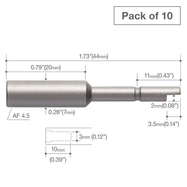 Precision Bit Halfmoon-Shank 4mm, PK10