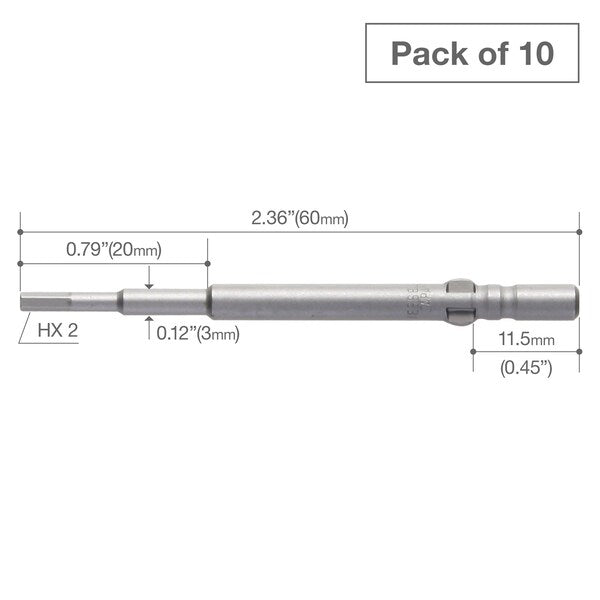 Precision Bit Wing-Shank 4mm, H2x3, PK10