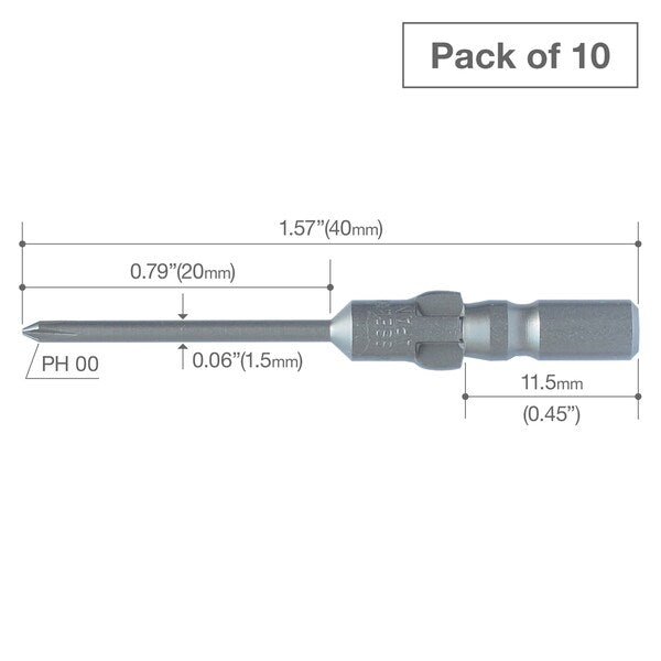 Precision Bit Wing-Shank 4mm, +00x, PK10