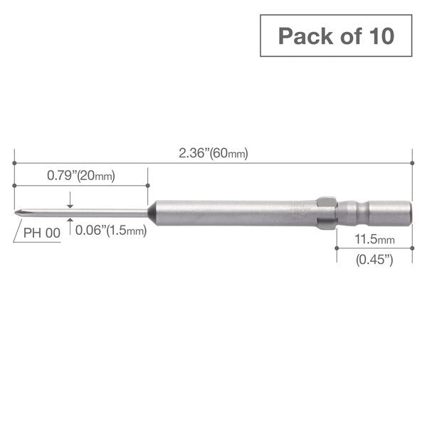 Precision Bit Wing-Shank 4mm, +00x, PK10