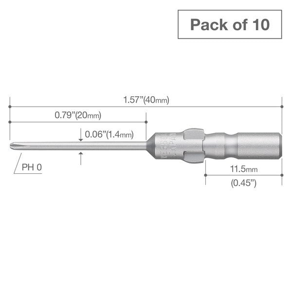 Precision Bit Wing-Shank 4mm, +0x1, PK10