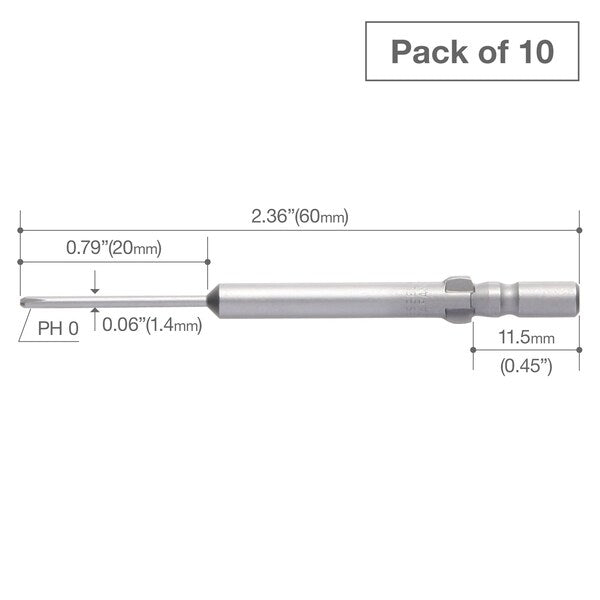 Precision Bit Wing-Shank 4mm, +0x1, PK10