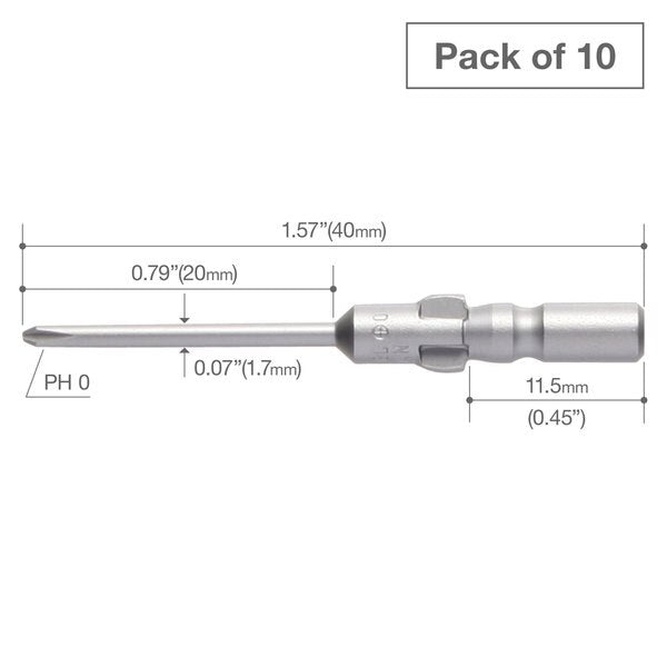 Precision Bit Wing-Shank 4mm, +0x1, PK10