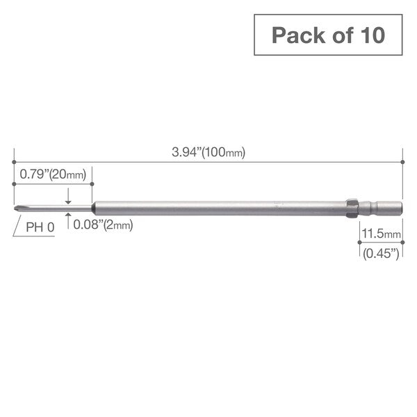 Precision Bit Wing-Shank 4mm, +0x2, PK10