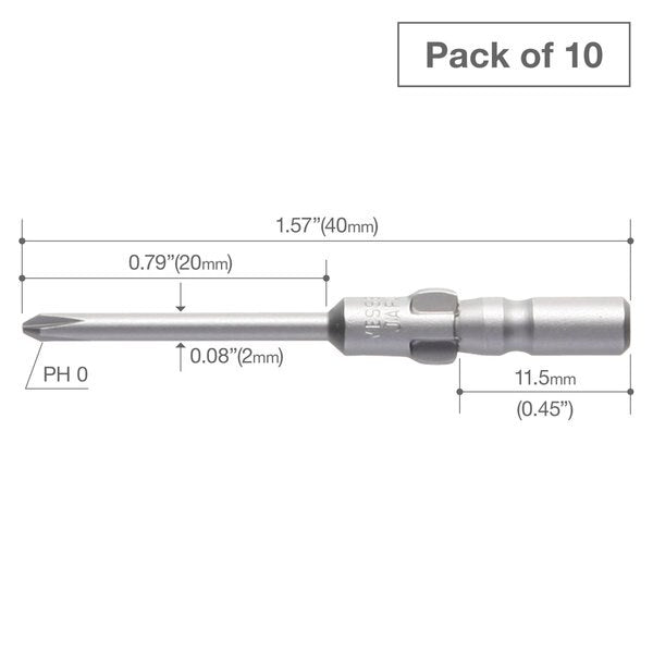 Precision Bit Wing-Shank 4mm, +0x2, PK10