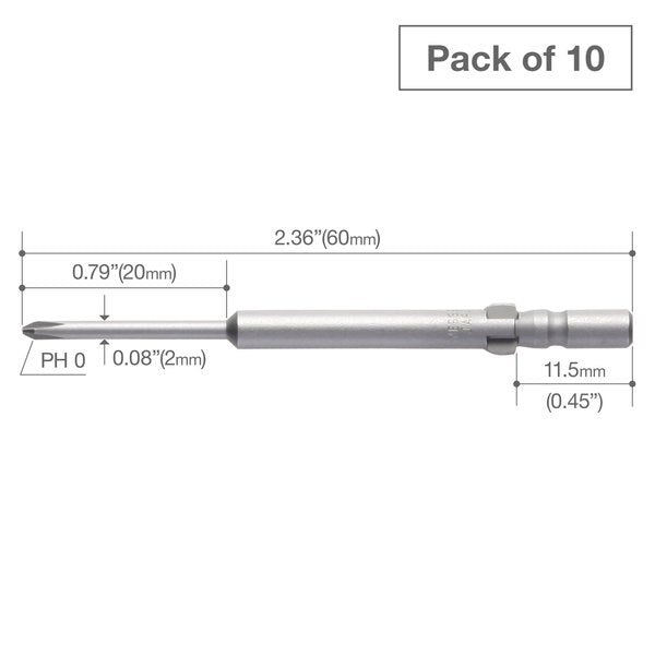 Precision Bit Wing-Shank 4mm, +0x2, PK10