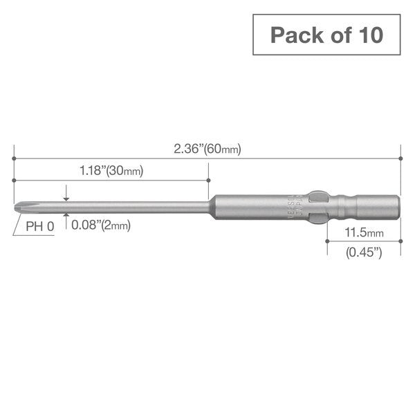 Precision Bit Wing-Shank 4mm, +0x2, PK10