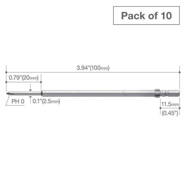 Precision Bit Wing-Shank 4mm, +0x2, PK10