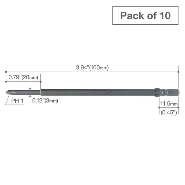 Precision Bit Wing-Shank 4mm, +1x3, PK10