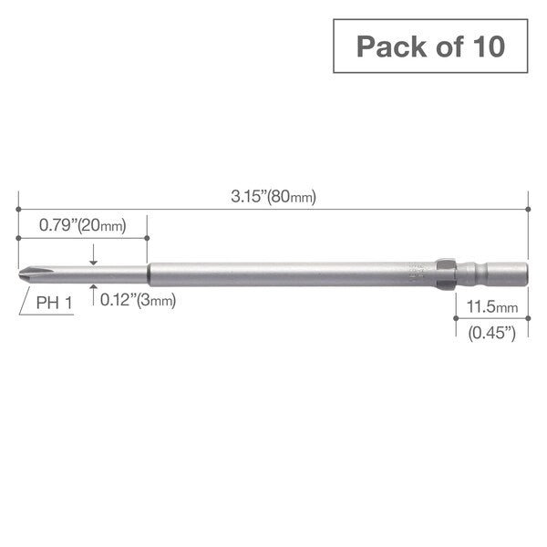 Precision Bit Wing-Shank 4mm, +1x3, PK10