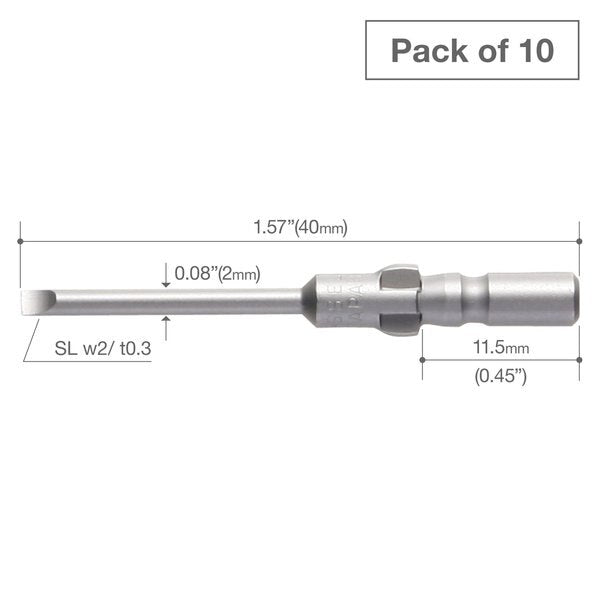 Precision Bit Wing-Shank 4mm, -2x(, PK10