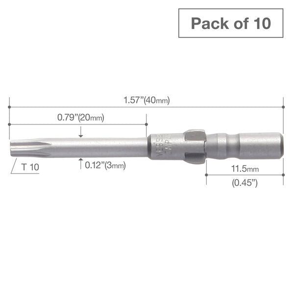 Precision Bit Wing-Shank 4mm, T10x, PK10