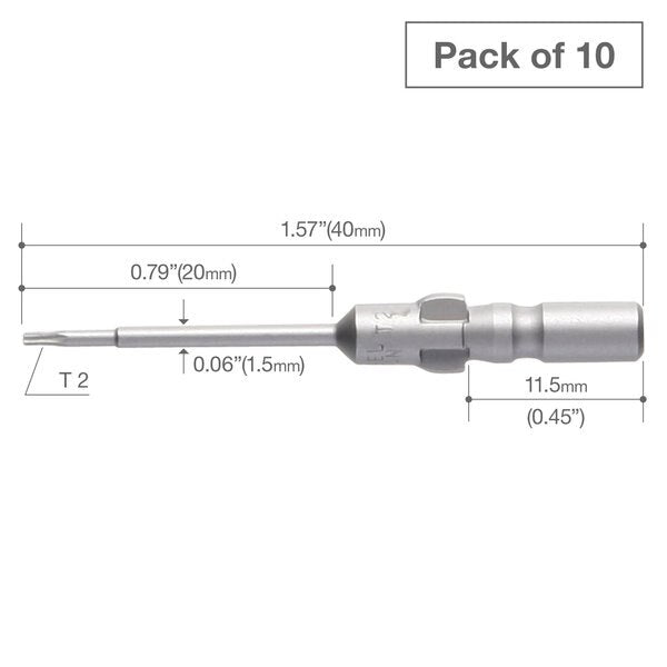 Precision Bit Wing-Shank 4mm, T2x1, PK10