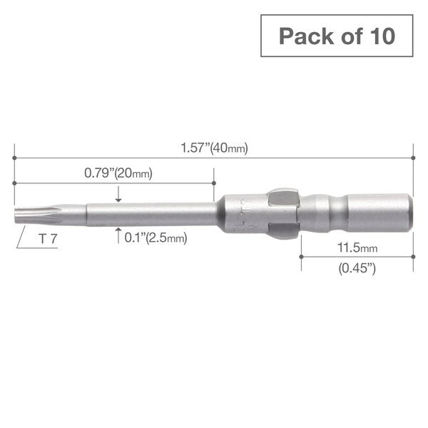 Precision Bit Wing-Shank 4mm, T7x2.5, PK10