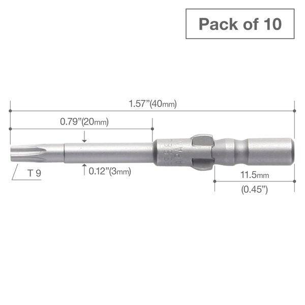 Precision Bit Wing-Shank 4mm, T9x3, PK10