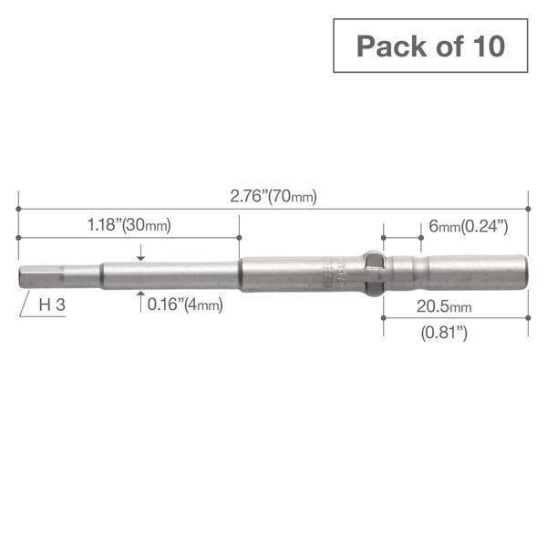 Precision Bit Wing-Shank 5mm, H3x4, PK10