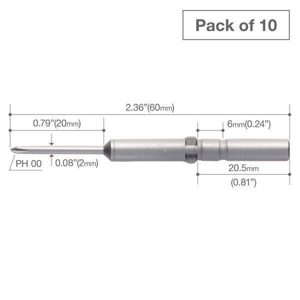 Precision Bit Wing-Shank 5mm, +00x, PK10