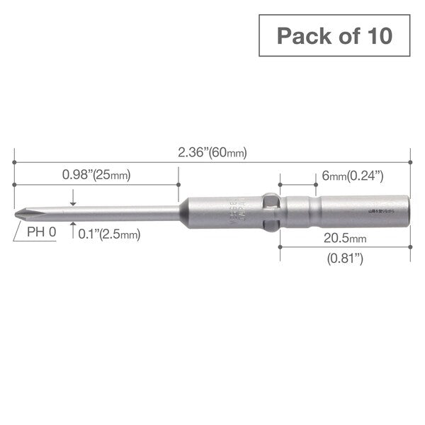 Precision Bit Wing-Shank 5mm, +0x2, PK10