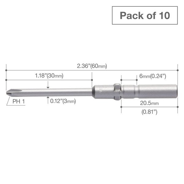 Precision Bit Wing-Shank 5mm, +1x3, PK10