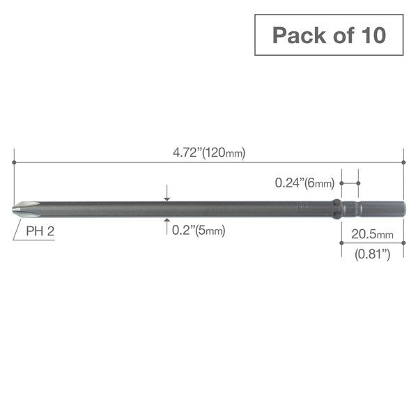 Precision Bit Wing-Shank 5mm, +2x1, PK10