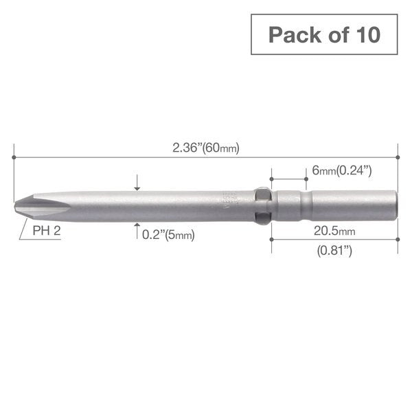 Precision Bit Wing-Shank 5mm, +2x6, PK10