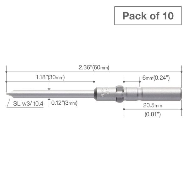 Precision Bit Wing-Shank 5mm, -3x(, PK10