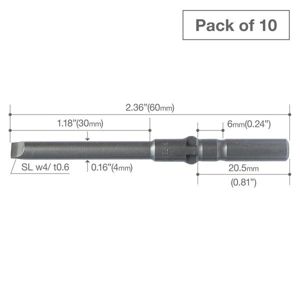 Precision Bit Wing-Shank 5mm, -4x(, PK10