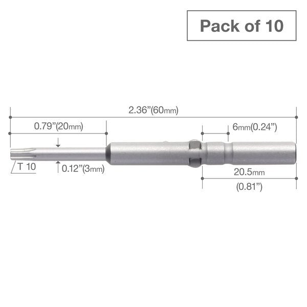 Precision Bit Wing-Shank 5mm, T10x, PK10