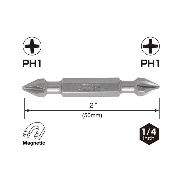 NECK TORSION Dbl-Ended Power Bit PH, PK2