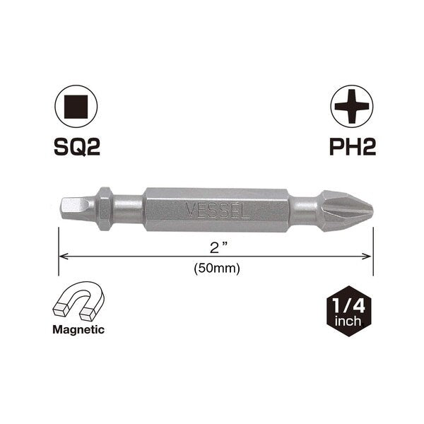 NECK TORSION Dbl-Ended Power Bit PH, PK2