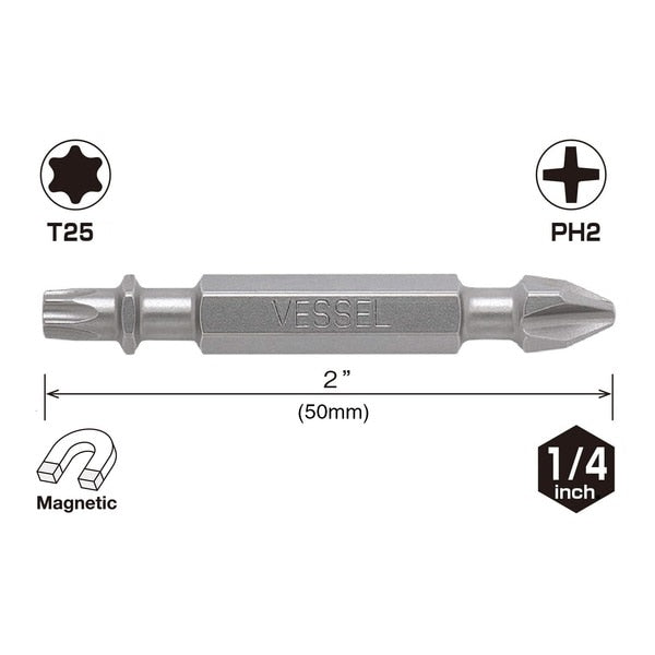 NECK TORSION Dbl-Ended Power Bit PH, PK2