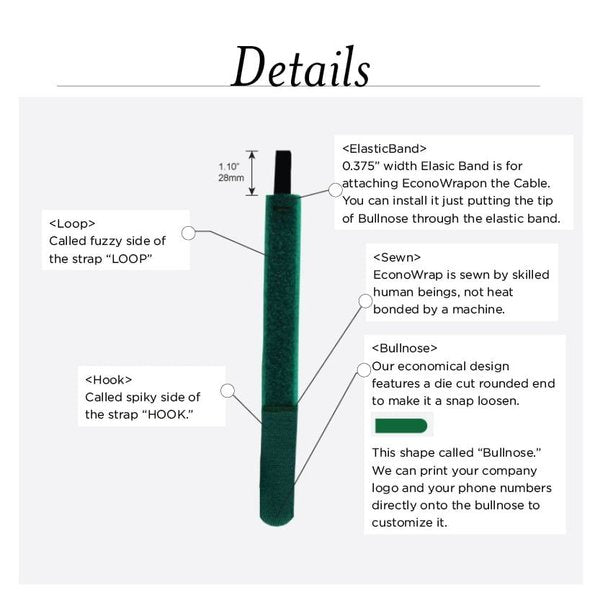 Back-to-Back Strap, No Adhesive, 11 in, 3/4 in Wd, Black, 5 PK