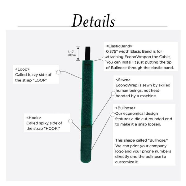 Back-to-Back Strap, No Adhesive, 7 in, 3/4 in Wd, Black, 5 PK