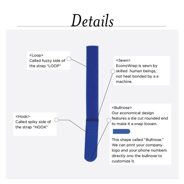 Back-to-Back Strap, No Adhesive, 7 in, 3/4 in Wd, Black, 5 PK