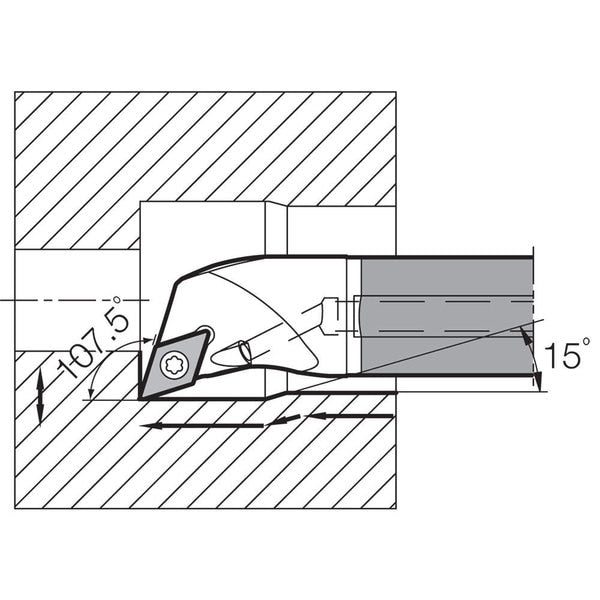 Boring Bar, Positive Rake, Leftt-Hand