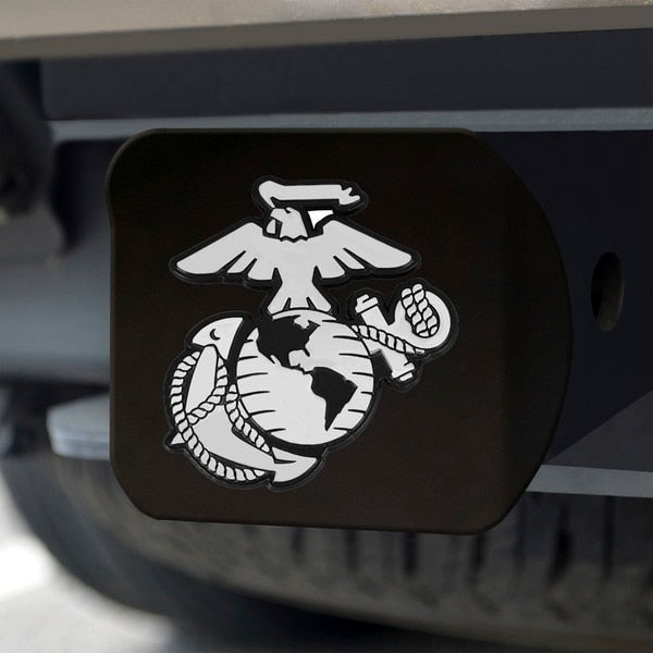 U.S. Marines Black Metal Hitch Cover