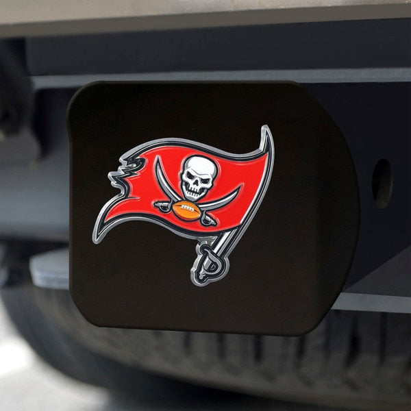 NFL Tampa Bay Buccaneers Black Metal Hitch Cover, 3D Color Emblem