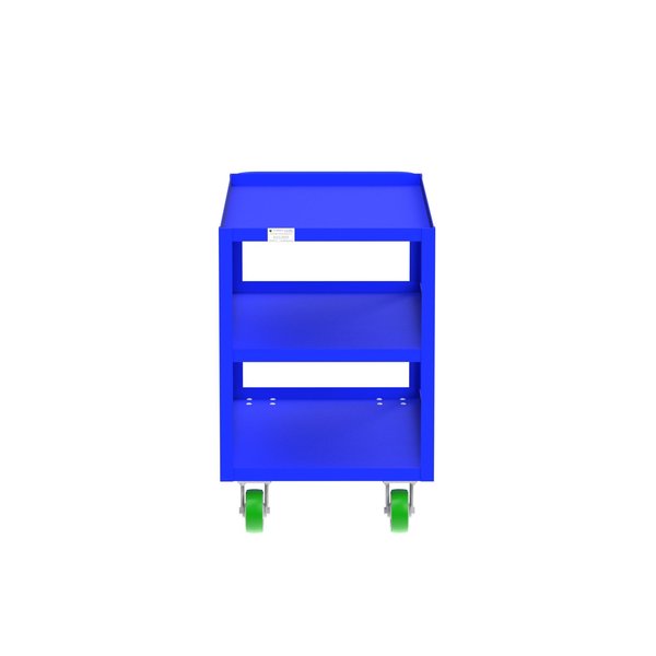 Utility Cart, Blue, Three Shelf, 24x48