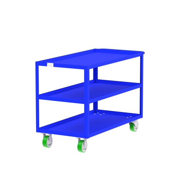 Utility Cart, Blue, Three Shelf, 24x48