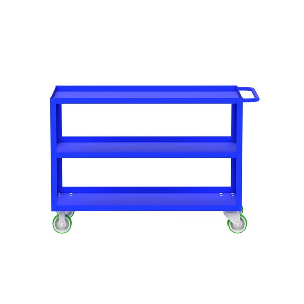 Utility Cart, Blue, Three Shelf, 24x48