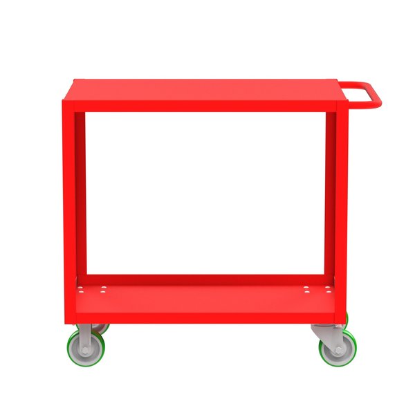 Flush-Top Utility Cart, Two Shelf, 24x36